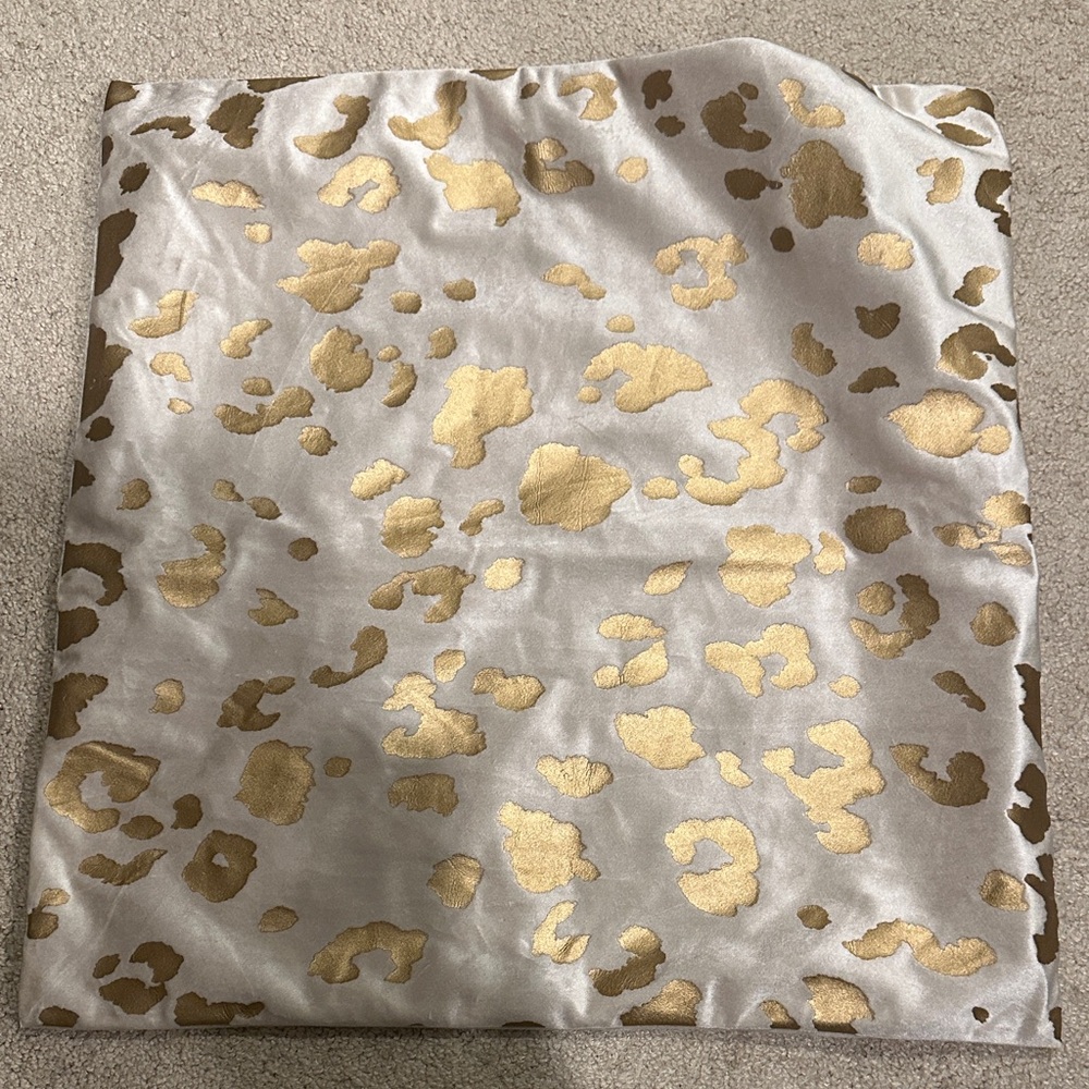 Gold Metallic Leopard Print Pillow Cover